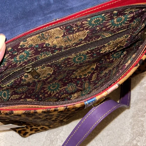 Folklore Couture Crossbody bag- Genuine Leather-Leopard- Clutch - Picture 8 of 11